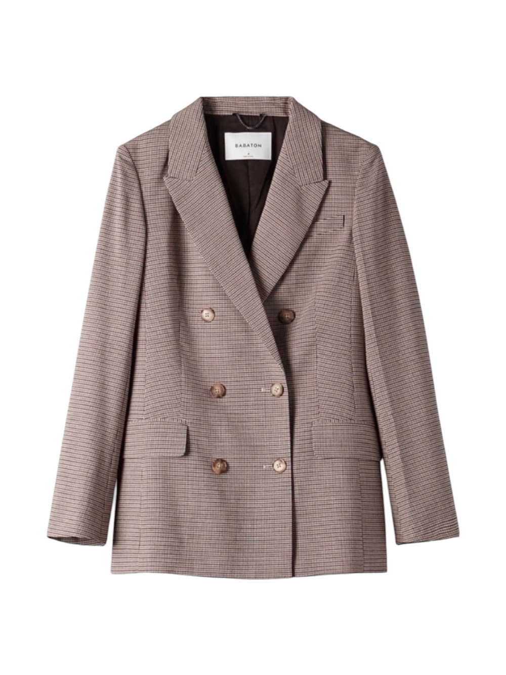 Aritzia Babaton Samuel Double Breasted Houndstooth Blazer Jacket Size 0